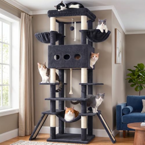 Image of Gitelsnour Cat Tree, 78.7'' Tall Tower with Extra Wide Top Platform GCT804G
