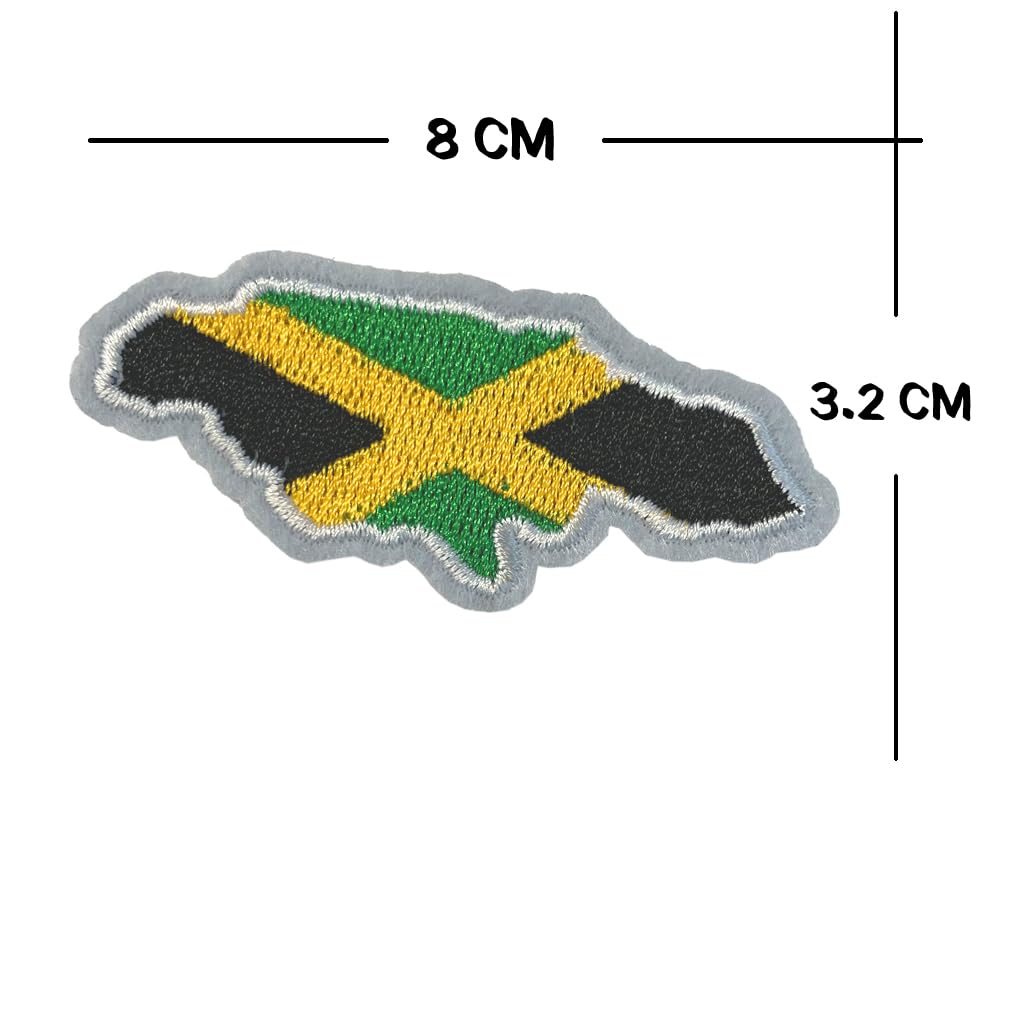 JAMAICA SIDEKICK WORD COUNTRY FLAG IRON-ON PATCH CREST BADGE 1.5 X 4.5 IN - Foto 3