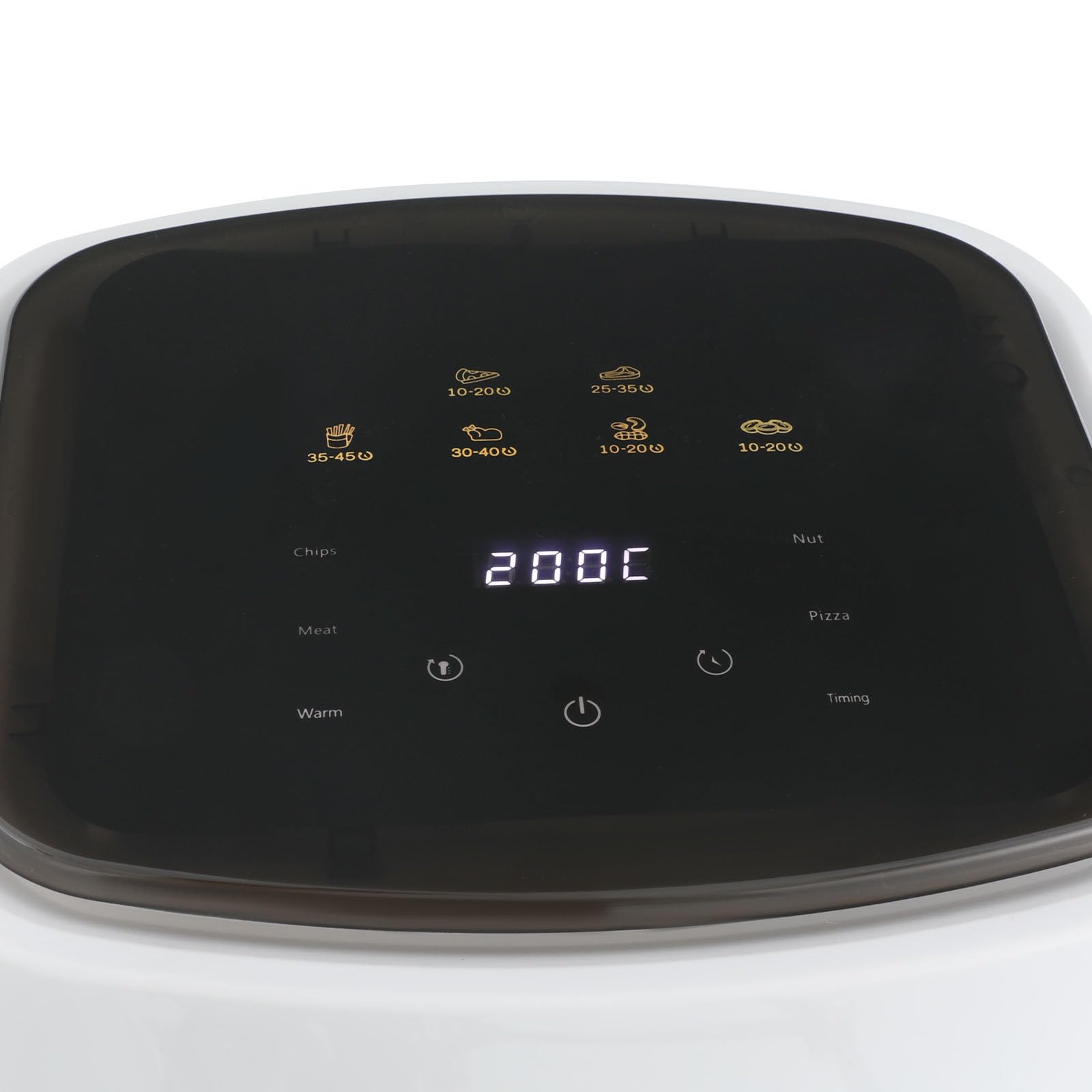 Frytkownica powietrzna o pojemności 15 litrów z ekranem dotykowym, 1400 W, 8 automatycznych programów (mięso, frytki, pizza), odwadniacz owoców, frytkownica beztłuszczowa, biała