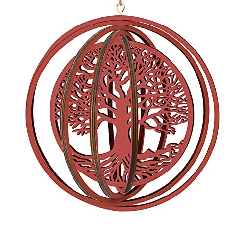 Creatcabin 8.66Inch Tree Of Life Wall Decor Wooden Wall Art Crystal Grid Sacred Geometry Laser Cut Sculpture Meditation Hanging Spiritual Symbol For Housewarming Home Office Yoga Studio Decoration #TOP3