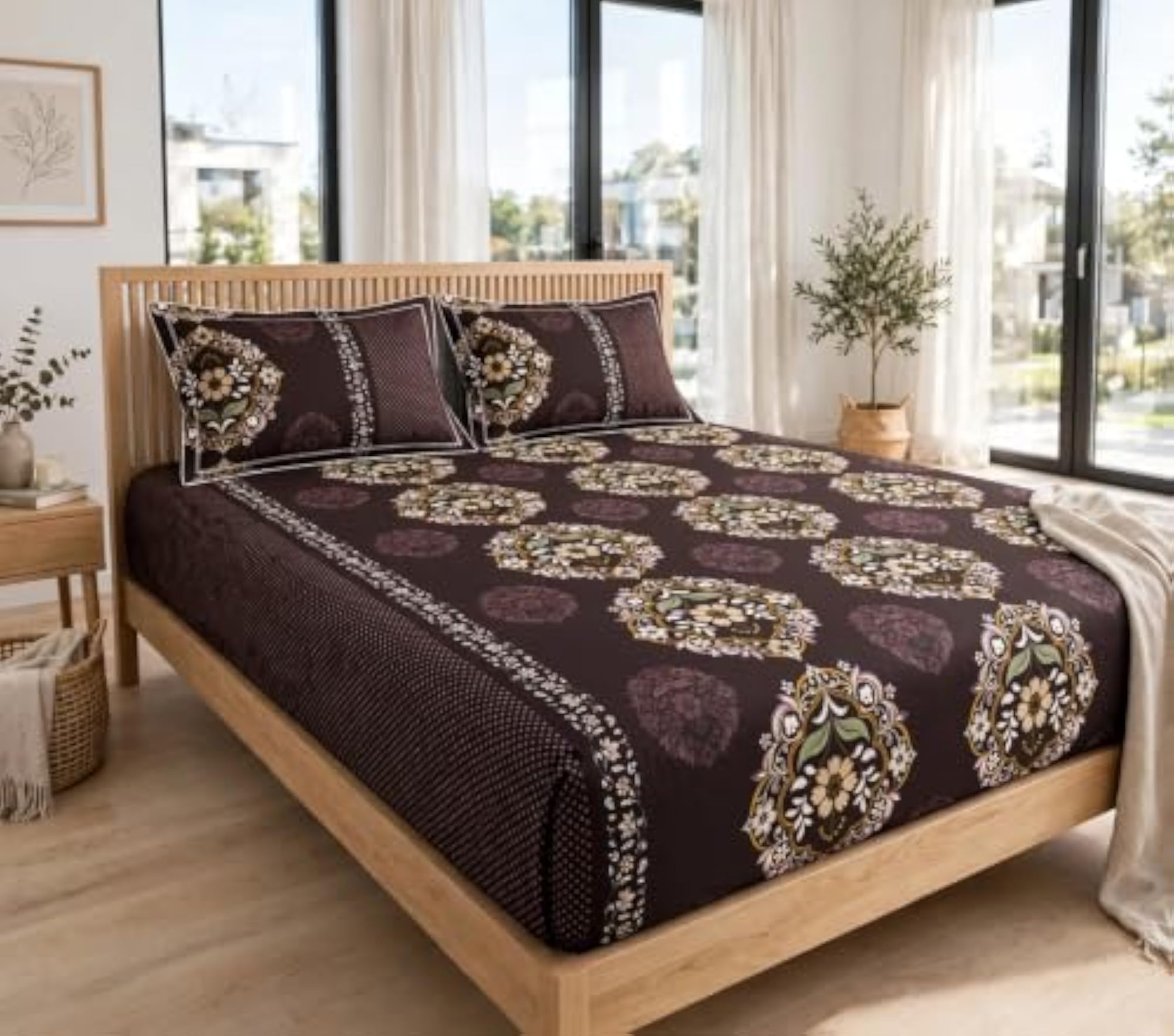Jaipuri Traditional Print King Size Bedsheet