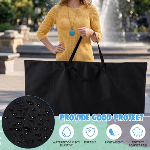 Image of Abbylike 6 Pcs 48 x 36 Inch Art Portfolio Bag Large Waterproof Nylon Carry Case Shoulder Strap Poster Board Painting Drawing Sketch Storage Artist Portfolio for Artwork Gift Supplies(Black)