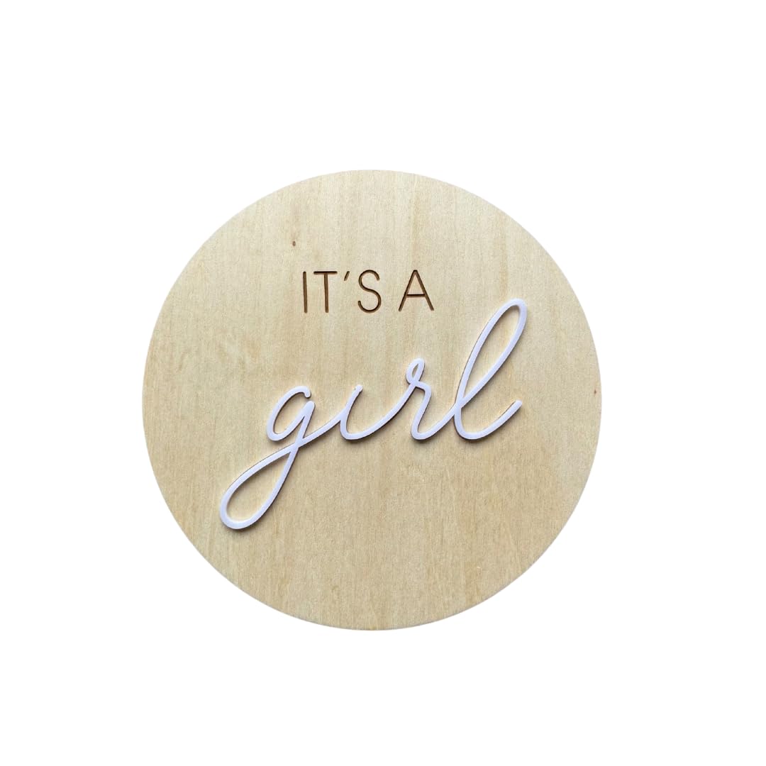 Baby J's, It's a Boy/Girl Reversible Announcement Wooden Plaque, Perfect Gender Reveal or Babyshower Gift