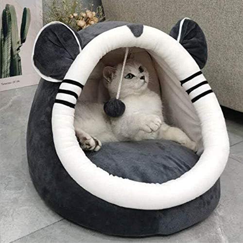 Cute Pet Cave Bed, Ultra Soft Fleece Cat Igloo Bed Cuddly Kitty Puppy Hideout Sleeping Bag Kitten Removable & Washable Cosy Tent Small Dog Cuddle Burrow Nest Bed Warmer Cat House Cozy Pet Cushion Bed