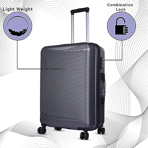 Image of Verage V-Lite Firestone 20 inch /56cms Cabin Hardsided Trolley Bags for Travel, Small Suitcase with Spinner Wheels, Anti-Theft Zippers Luggage (Bold Black)