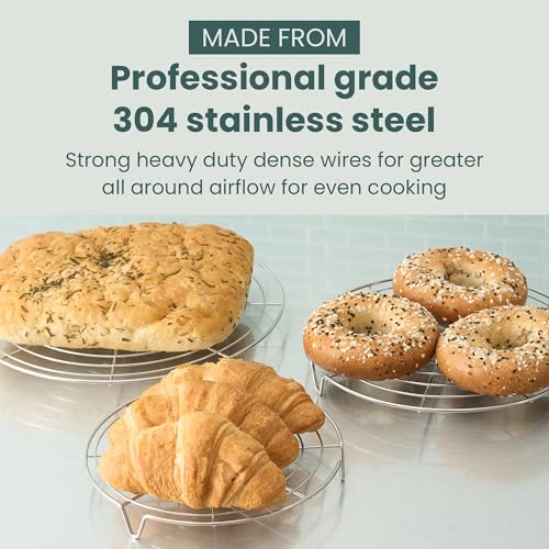 Image of Ultra Cuisine 3 Set Round Cooling Racks for Baking (7.5, 9 & 10.5 Inch)
