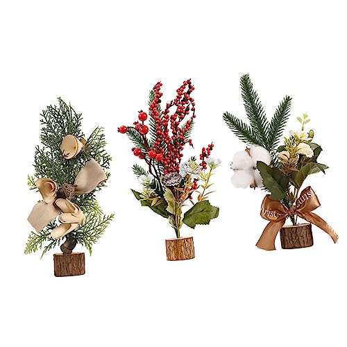 ABOOFAN 3 Piezas Árbol De Navidad Accesorio para Foto Decoración De Escritorio Decoración De Fiesta Adorno De Mesa Decoración De Navidad Bambú