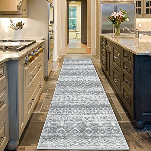 Hebe Hallway Runner Rug 2'X8' Farmhouse Washable Kitchen Rug Runner Boho Vintage Distressed Area Rug Runner Carpet Non Slip Runner Rug For Bathroom Laundry Room Entryway Living Room #TOP6