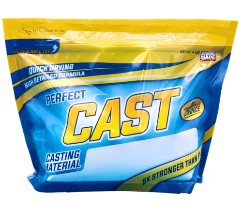 Perfect Cast Tough as Resin, Non-Toxic, Color-Blendable, Mix with Water Casting Material - 4 Pound
