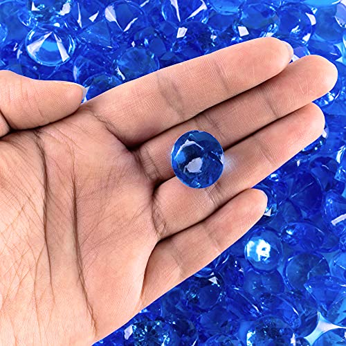 Super Z Outlet Acrylic Color Faux Round Diamond Crystals Treasure Gems for Table Scatters, Vase Fillers, Event, Wedding, Arts & Crafts (1 Pound, 240 Pieces) (Royal Blue)