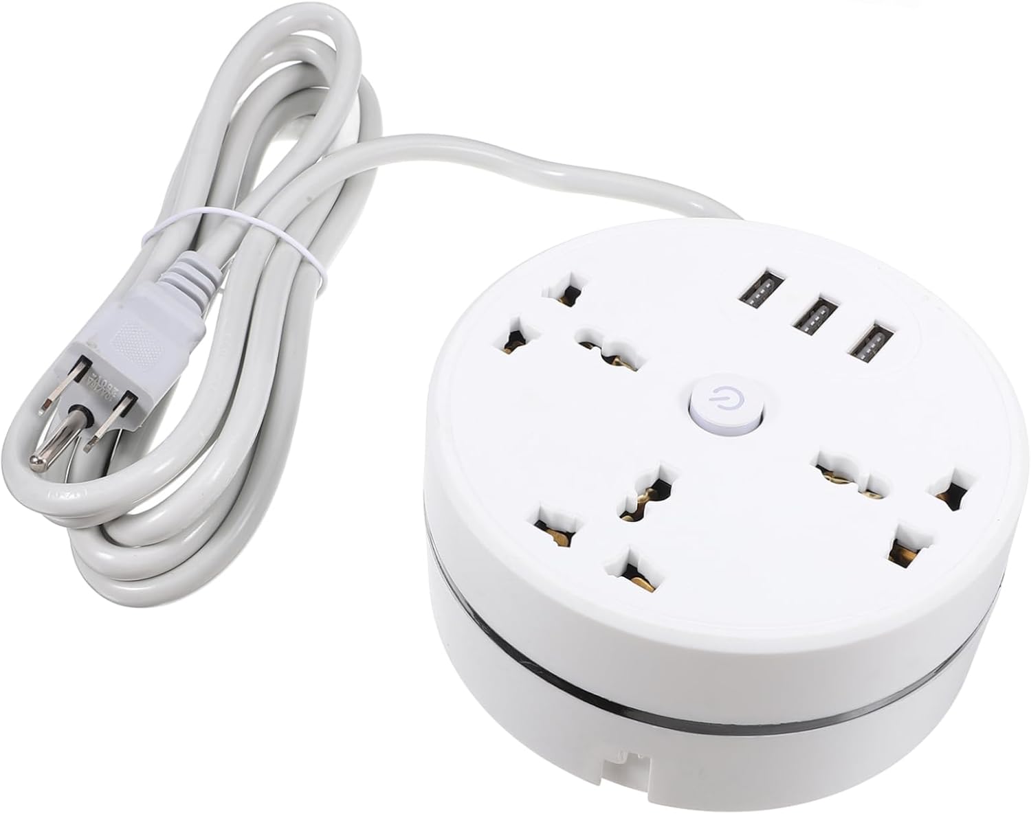 Angoily 2.8m Multi-Outlet USB Ports and Outlets Portable and Retractable Design for Travel and Home Use Overload Compatible Voltage