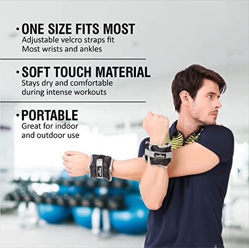 Image of Vector X AW-10 Pair of Ankle /Wrist Ankle Weight For Men Women|Resistance Exercise Fitness Band For Running, Jogging, Strength Training & Practice|Fixed Weight (1KG)