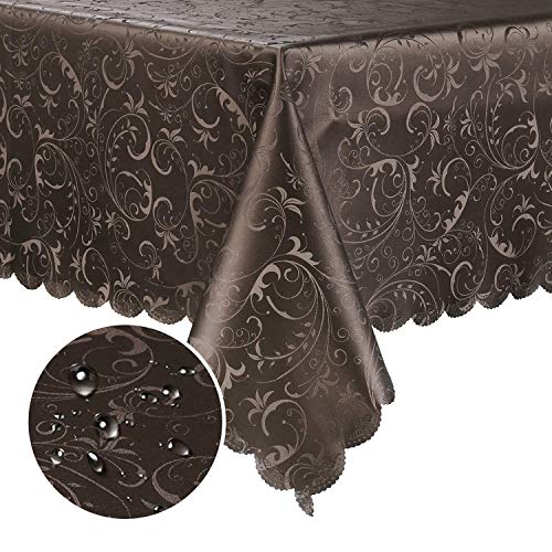 smiry Waterproof Vinyl Tablecloth, Rectangle Stain-Proof Oil-Proof Heavy Duty Table Cloth, Wipeable Table
