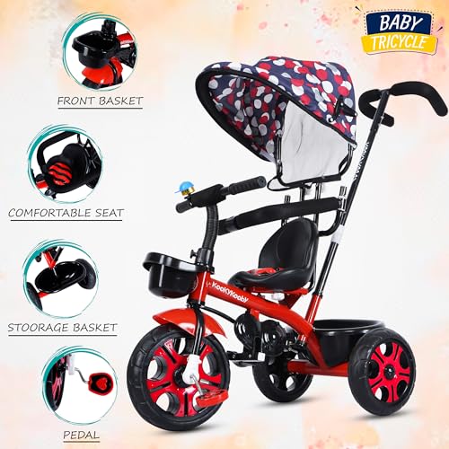 Image of AMARDEEP Baby Tricycle Rhodeo| Bis Approved Baby Tricycle - Safe, Stylish, And Sturdy | Plug And Play Assembly | Supports Up To 30 Kgs | Your Child's First Adventure On Wheels! (Red)