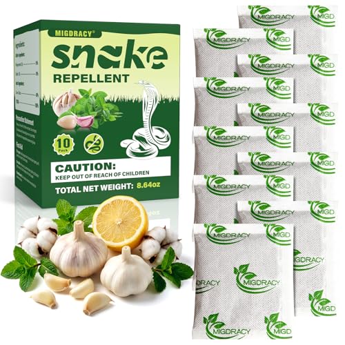 10Pack Snake Repellent, Snake Deterrent Pouches, Keep Snake Away from Home, Garden, and Vehicle, Peppermint Oil to Repel Snake, Indoor and Outdoor Use