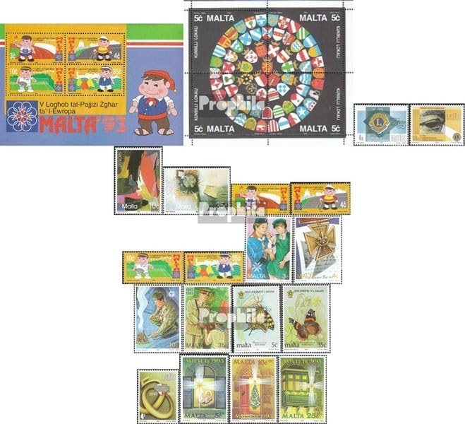 Prophila Collection Malta 902-919,block13 (Complete.Issue.) Volume 1993 completeett 1993 Sports, Lions, Butterflies u.A. (Stamps for Collectors)