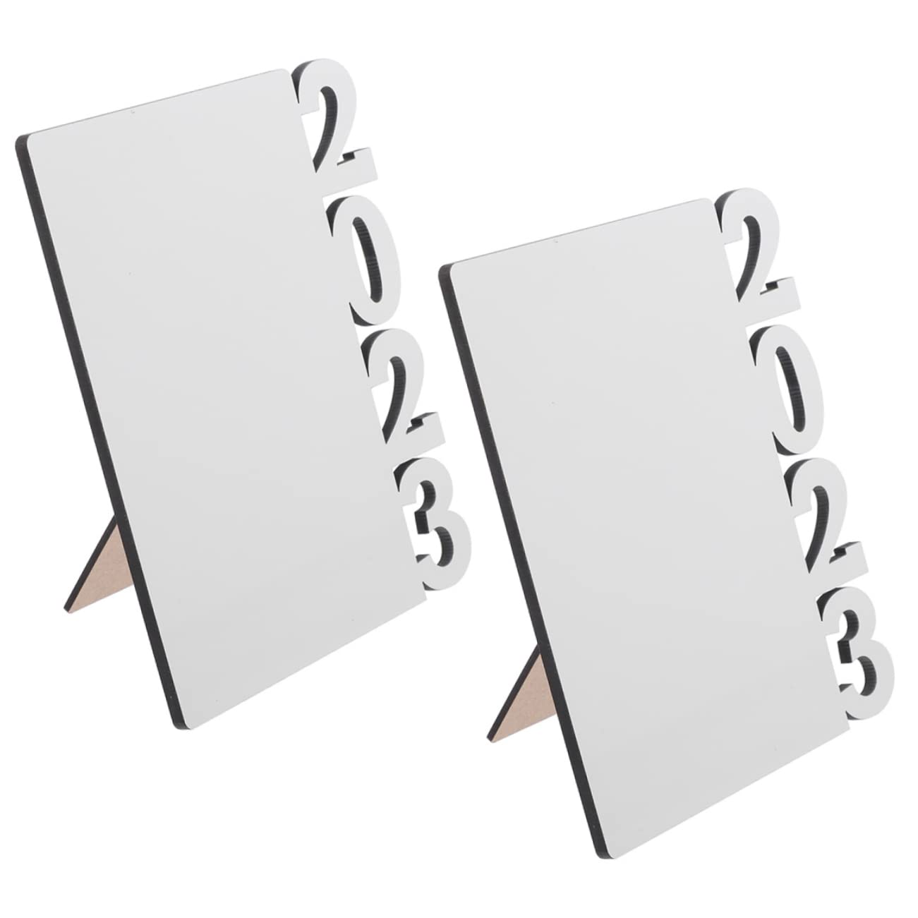 MAGICLULU 5 Sätze Bilderrahmen Bürodeko Büro Dekoration Tischdekoration Photo Frame Bilderreahmen Doppelt Partyzubehör Tür Schule Grad Graduierung Tischverzierung Mdf Weiß 2 Stück * 5