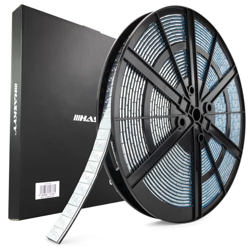 HASKYY 5kg Rouleau de poids d'équilibrage galvanisé, masses adhésives autocollantes 1000x5g, poids d'équilibrage avec bord détachable 19mm, barrette adhésive pour...