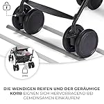 Kinderkraft Kinderwagen SIESTA, Leichte Reise Buggy, Verstellbare Rückenlehne, Liegeposition, Kleine Maße nach Zusammenklappen, Vergrößerbares Verdeck, Für ältere Kinder, bis 22 kg, Grau