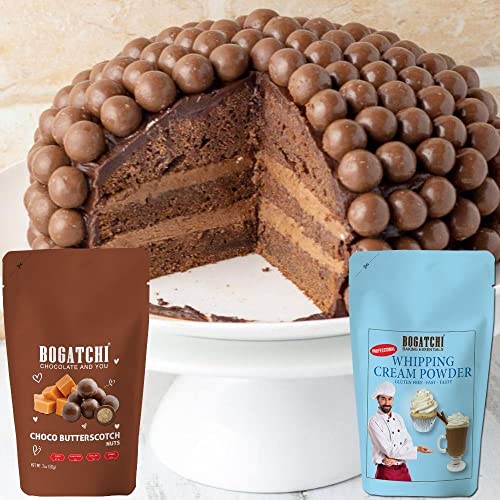 Image of BOGATCHI Whipping Cream Powder, Whipping cream for cake, Whipped Cream, Premium Whipping cream Powder,Rich Whipping cream|FREE One Extra Whipping Cream Powder(50g)+ Chocolate Butterscotch Nuts(50g)