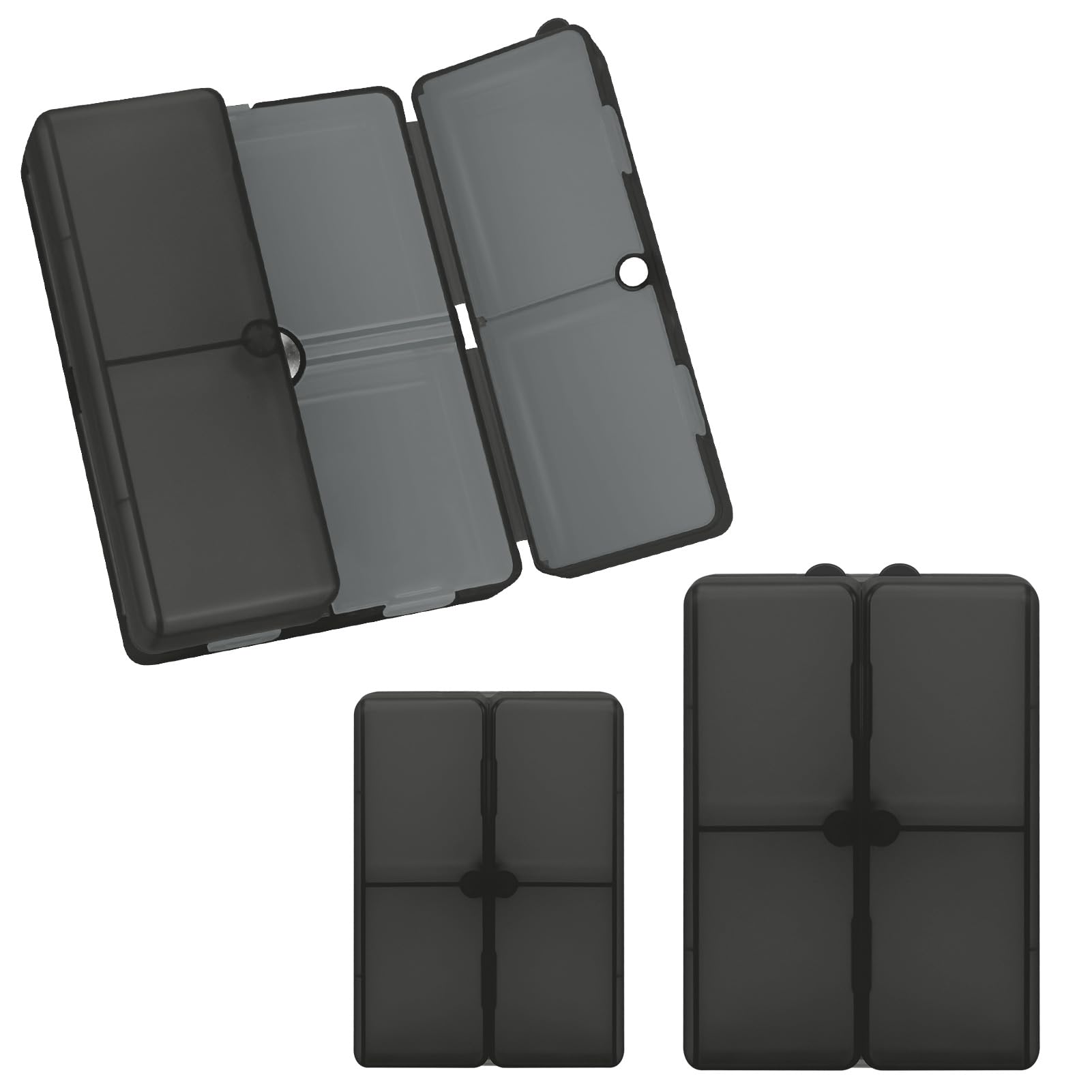 FYY 2 Pcs Daily Pill Organizer, 7 Compartments Portable Pill Case Travel Pill Organizer,[Folding Design]Pill Box for Purse Pocket to Hold Vitamins,Cod