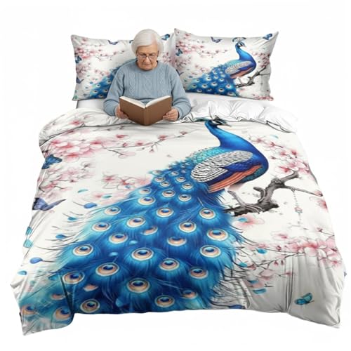 Literie paon en microfibre douce de qualité supérieure pour lit Queen Size - 2