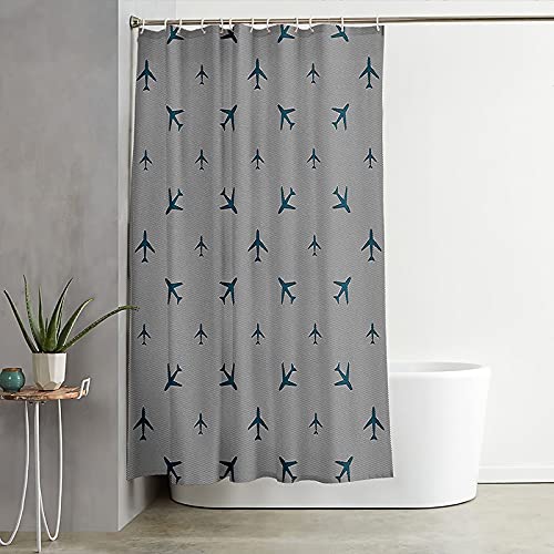 Rideau de douche anti moisissure 180x200 polyester avions lavable pour douche