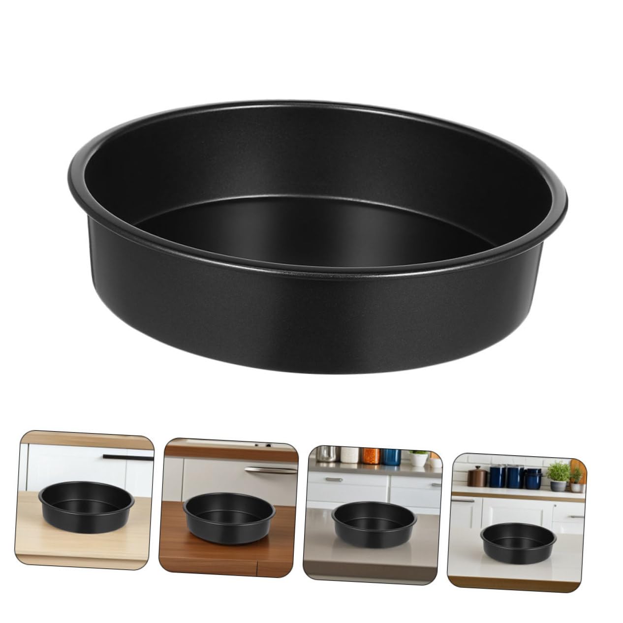 Moules à Gâteau Ronds en Acier au Carbone Noir Lot de 3 Antiadhésifs Bords Arrondis Sécurisés pour Pâtisserie et Desserts Maison au Four