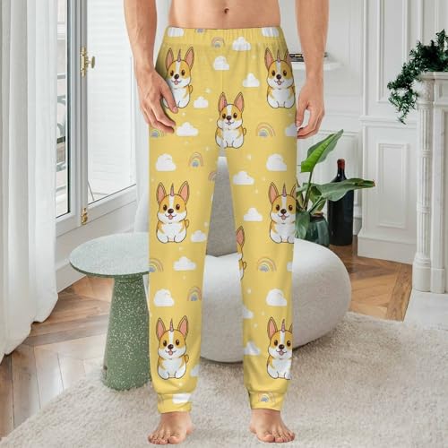 Corgi Dog Men's Pajamas Pants Lightweight Sleep Lounge Pant Pjs Bottoms Casual Sleepwear2