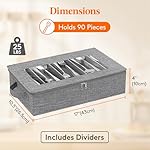 Lifewit Silverware Storage Box, Covered Flatware Organizer with Zipper Lid, 5 Compartment Cutlery Case with Adjustable Divider and Handle, Utensil Container for Spoon Fork Knives, 1 Pack - Image 4
