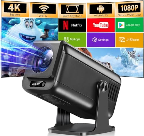 Mini Projector with Wifi and Bluetooth, 4K 1080P Support Portable...