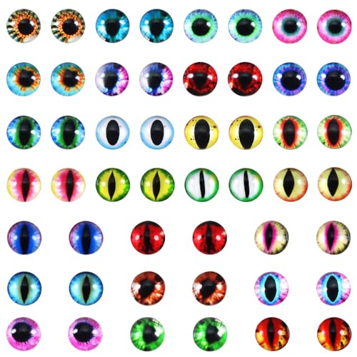 TOAOB   100 ojos de dragón de cristal de 12 mm, ojos de cabujón, ojos de seguridad, ojos de muñecas, para hacer manualidades, animales de peluche