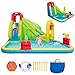 GOPLUS Castello Gonfiabile per Bambini, con 2 Scivoli, Piscina Multifunzione, 7 Picchetti,Palla gonfiabile,Borsa,400x335x230 cm (senza soffiatore)