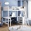 White-full-loft Bed-#20