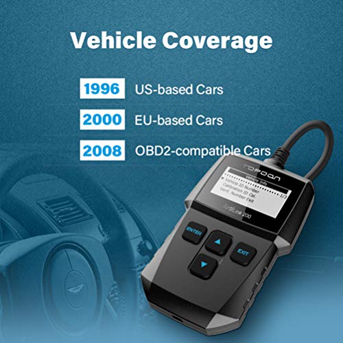 TT TOPDON OBD2 Scanner Check Engine Code Reader Scan Tool for Check Engine Light Turn Off Freeze Frame Data Viewing Live Data and Vehicle Information Reading
