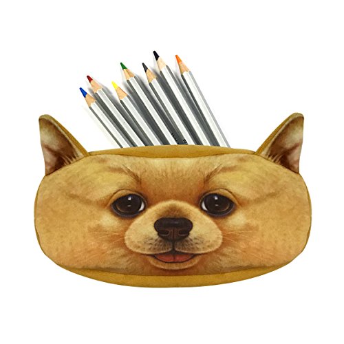Image of Wrapables Dog Face Zippered Pencil Case (Set of 2), Chihuahua & Bulldog