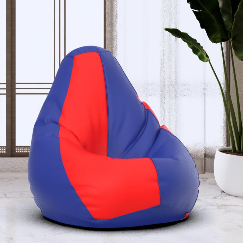 Bean Bag Chair Cover | Size: 2XL | Color: Blue Red | Without Beans | Premium Leatherette Cover (CMF 3150)-image-30
