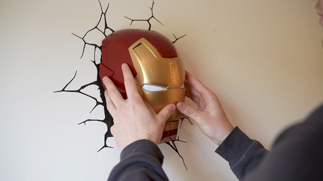 Marvel Iron Man Mask 3D Wall Light, for Not suitable for children under 36 months Lighting