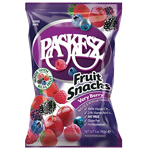 Only Kosher Candy Fruit Snacks - Very Berry 5 oz, Pack de 6