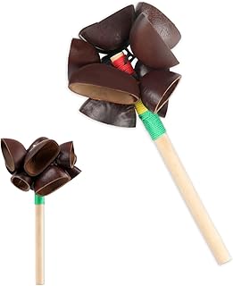 African Natural Shaker 5.9" x 3.14" Cacho Seed Pod Rattle Handmade Percussion Gifts Peruvian Musical Instrument - Nature Sounds for Meditation, ASMR, Sound Therapy, Yoga (Juju-1 Pack)