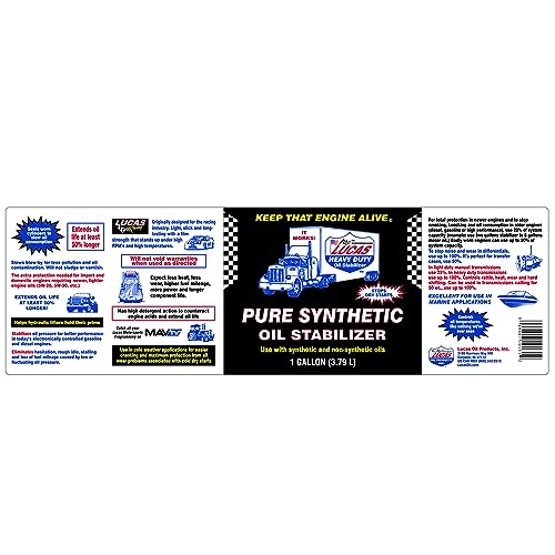 image for Lucas Oil 10131 Pure Synthetic Oil Stabilizer - 1 Gallon