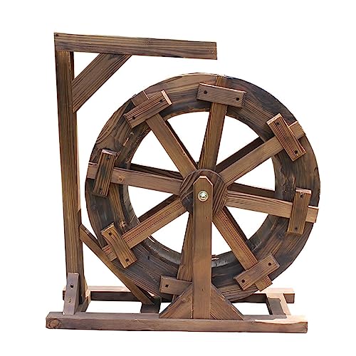 Fontaine en bois à roues d'eau rétro 20cm animation rotative pour bassin de patio
