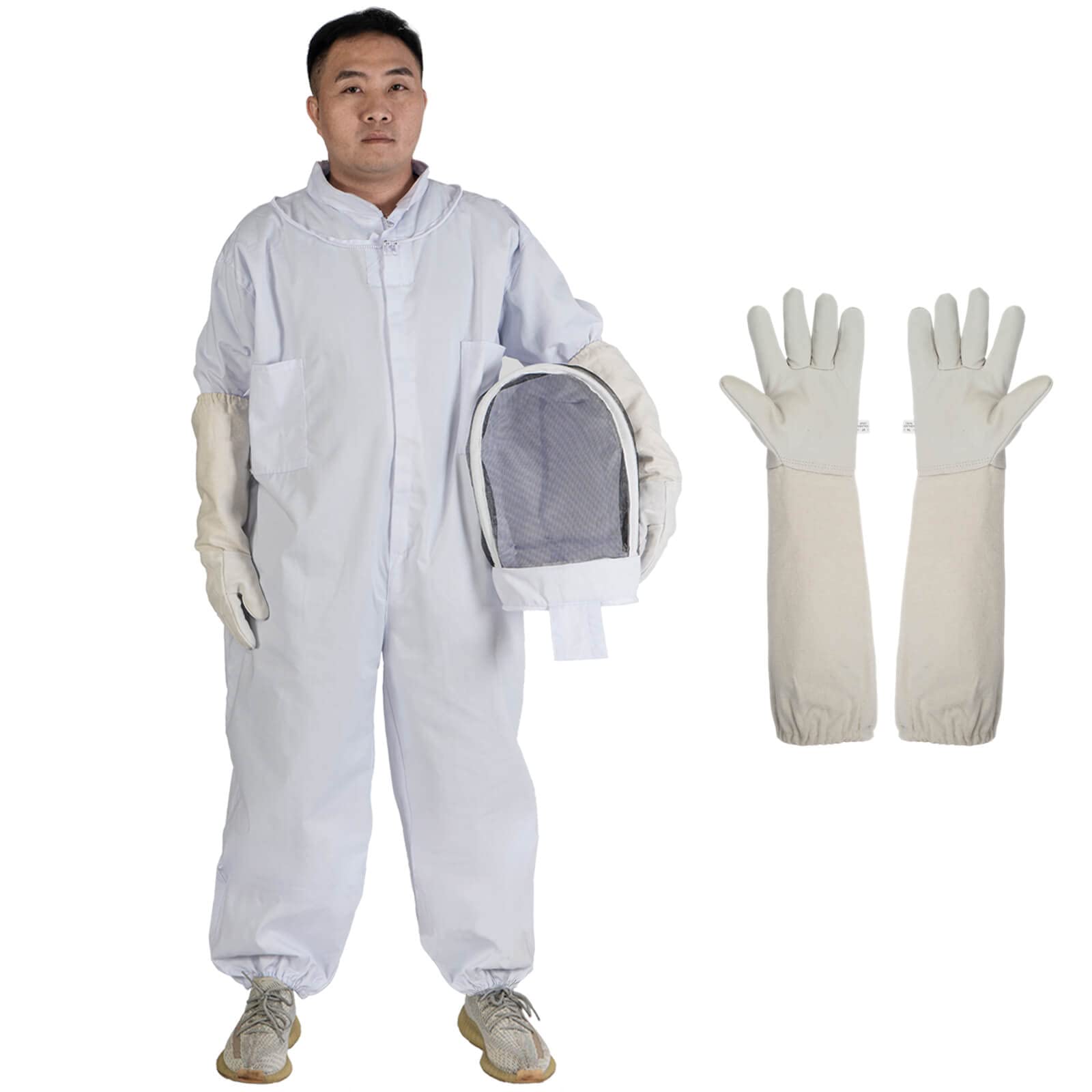 viclvinProfessional Beekeeping Suit for Men Women, Full Body Beekeeper Suit Bee Suits with Goatskin Gloves for Beekeepers