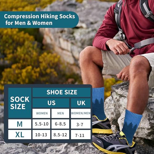 ANOTION Funny Hiking Socks for Men & Women - Moisture Wicking Lightweight Compression Socks,Women Hiking Socks Summer2