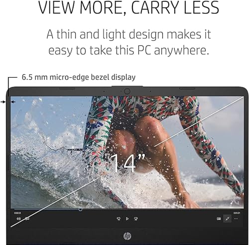 Image of HP Stream 14-inch Laptop for Student and Business - Intel Quad-Core Processor, 16GB RAM, 320GB Storage (64GB eMMC + 256GB Card), 1-Year Office 365, Webcam, 11H Long Battery Life, Wi-Fi, Win11 H in S