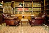 AOFOTO 8x6ft Vintage Luxury Study Bookshelf Backdrop Photography Home Office Two Sofa Business...