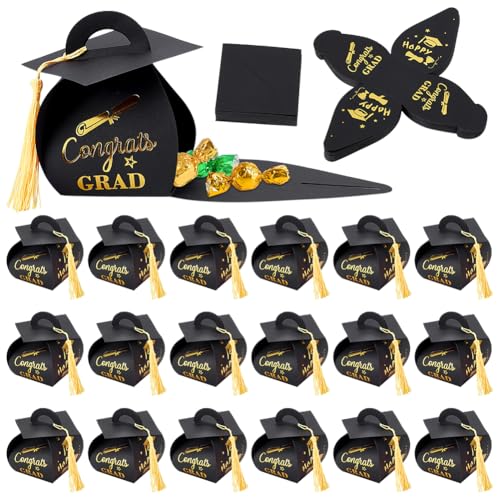 Boîtes cadeaux pour remise de diplôme avec pompons, lot UNICRAFTALE de 50 boîtes pour invités 2025