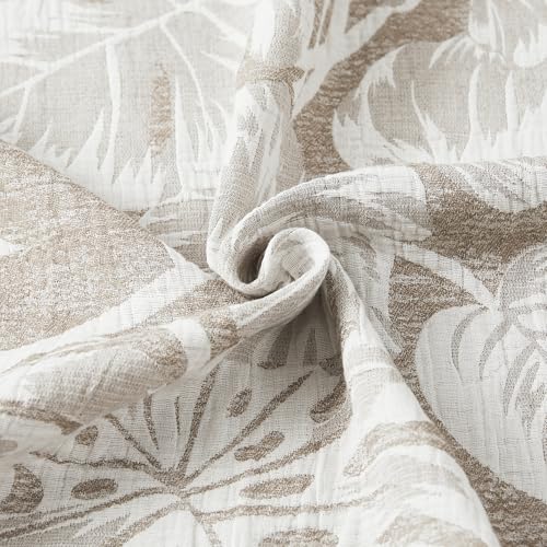 Lush Decor Bali Tropical Leaves Shower Curtain Single 72" W x 72" L Neutral - Tropical Bathroom - Brown Bath Curtain -Coastal Decor - Image 6