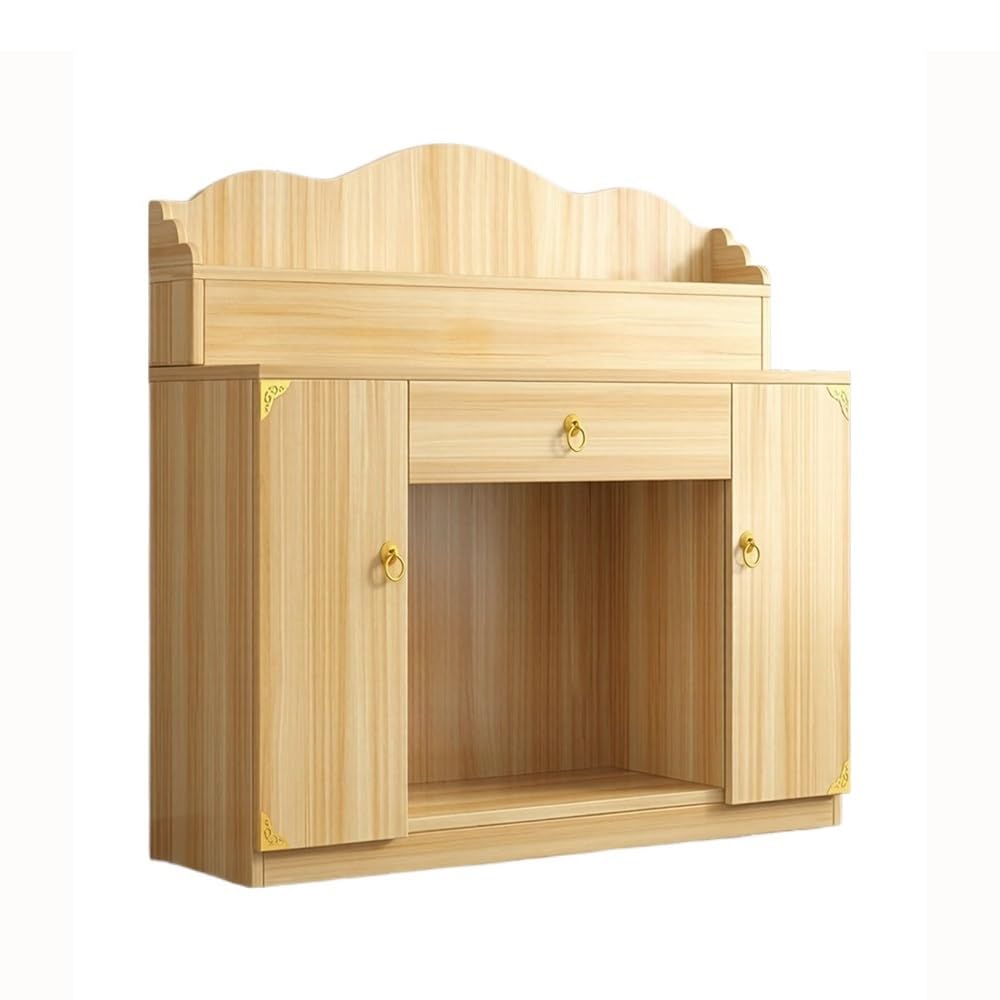 XUJUAN-0227 Chinese Shrine Altar Table Home Altar Cabinet Spirit Table for Worship(Natural,Large)