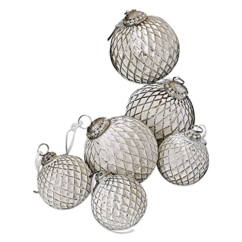 Loberon Weihnachtsschmuck 6er Set Maélys, Bauernsilber &...
